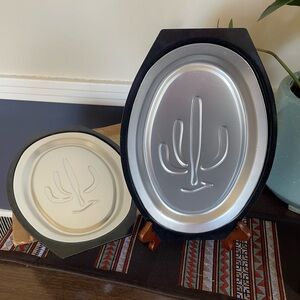 Nordic Ware Serv-A-Sizzle Cactus Steak Or Fajita Platter Made In USA - Set of 2